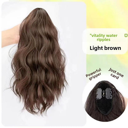 Long cloud-shaped hot grab ponytail