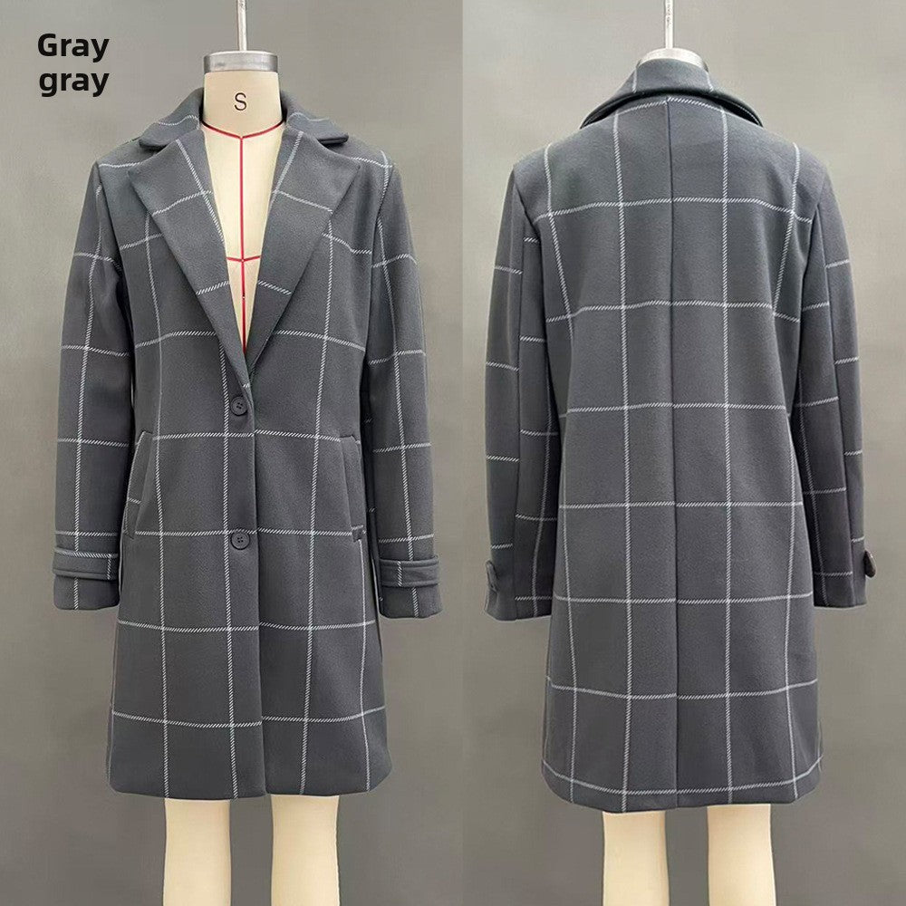Long coat with lapel collar