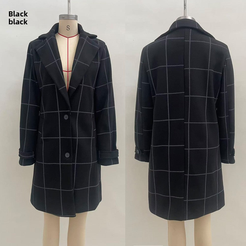 Long coat with lapel collar
