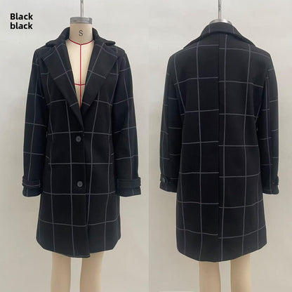 Long coat with lapel collar