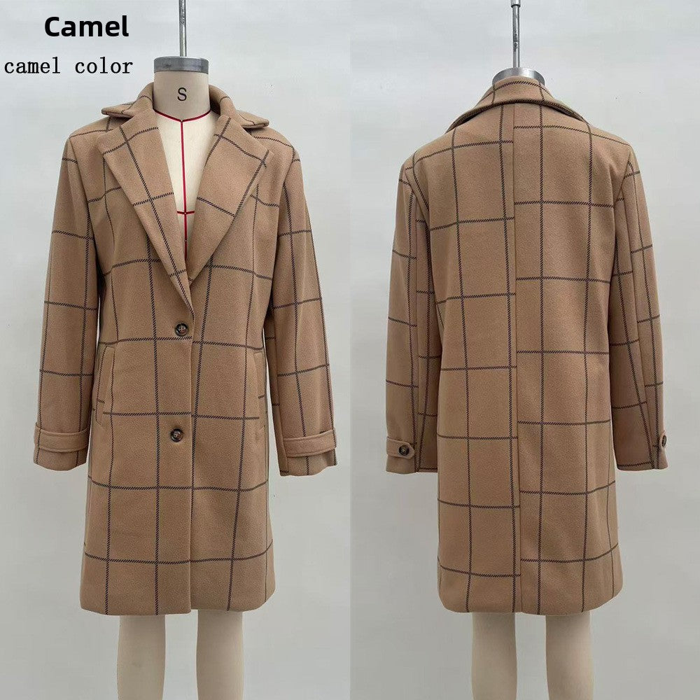Long coat with lapel collar