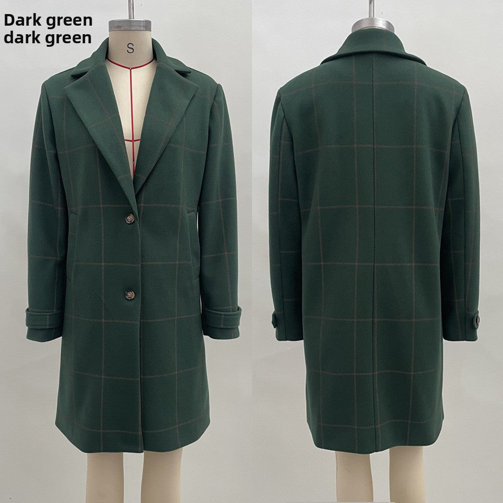 Long coat with lapel collar