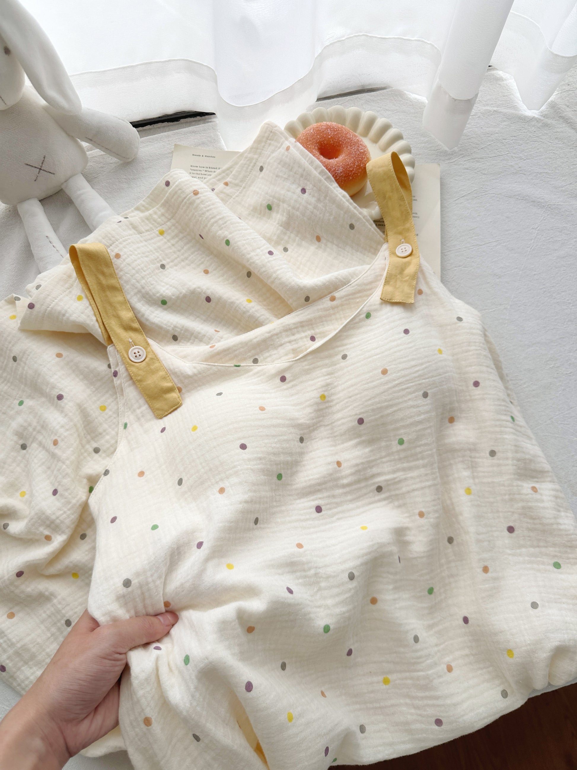 Long Cotton Sleep Dress with Built-in Bra for Girls