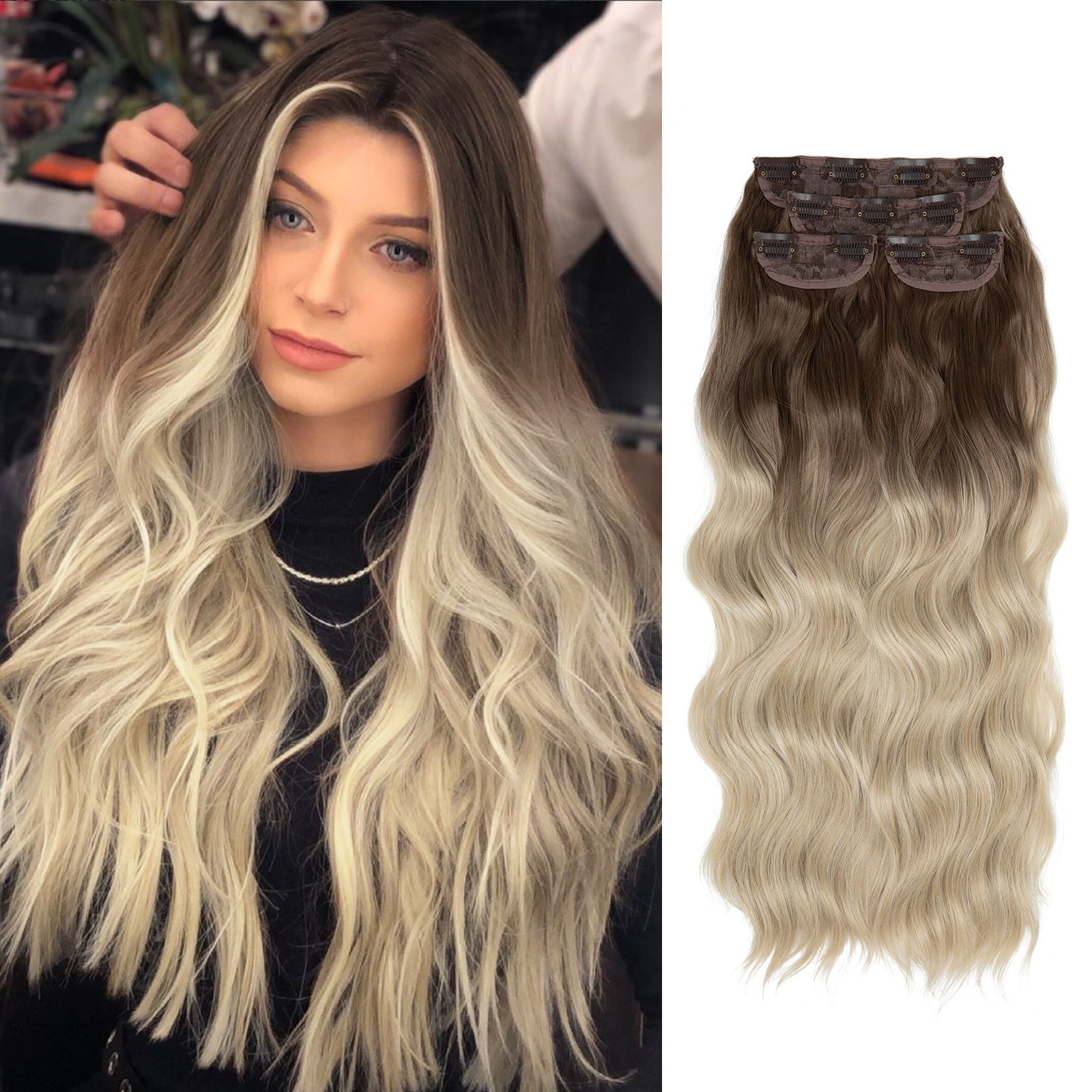 Long curly hair extensions
