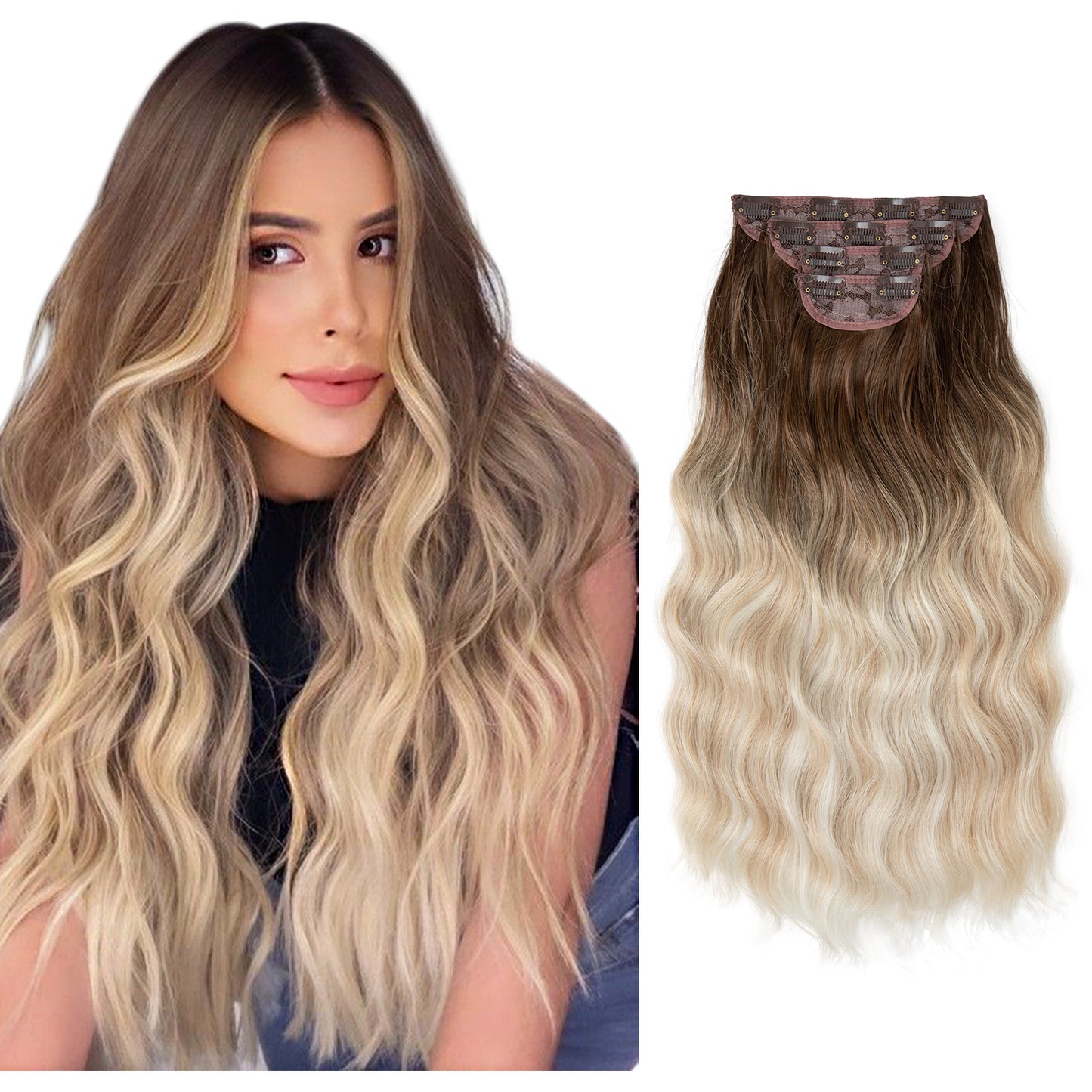 Long curly hair extensions