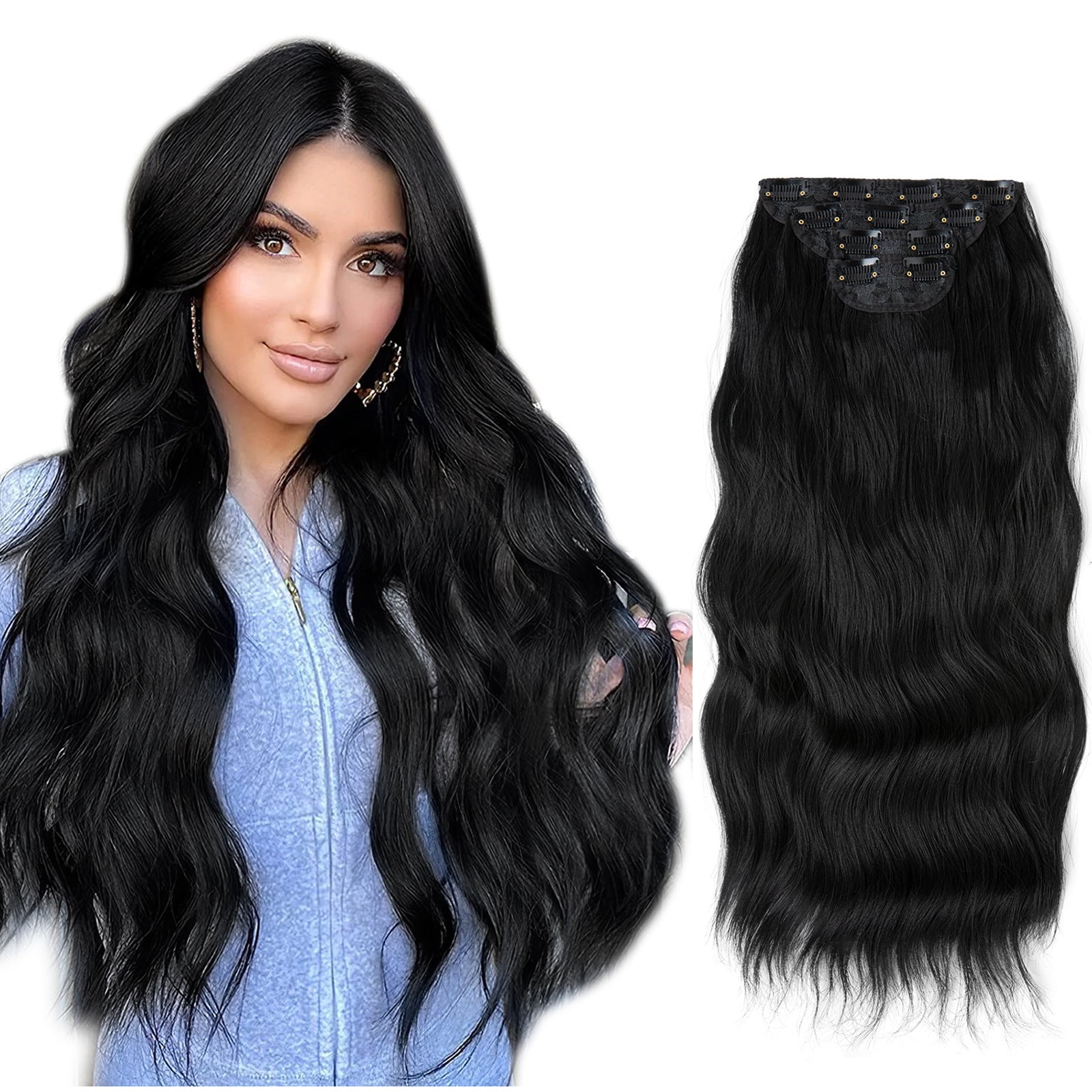 Long curly hair extensions