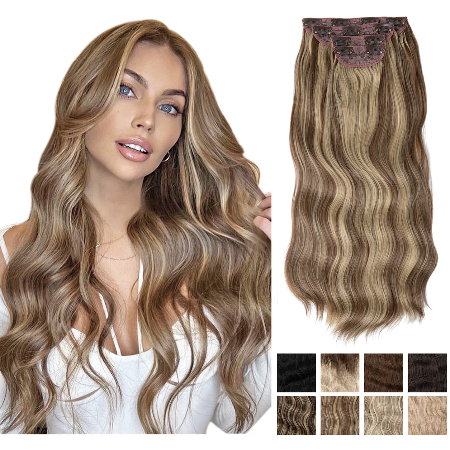 Long curly hair extensions