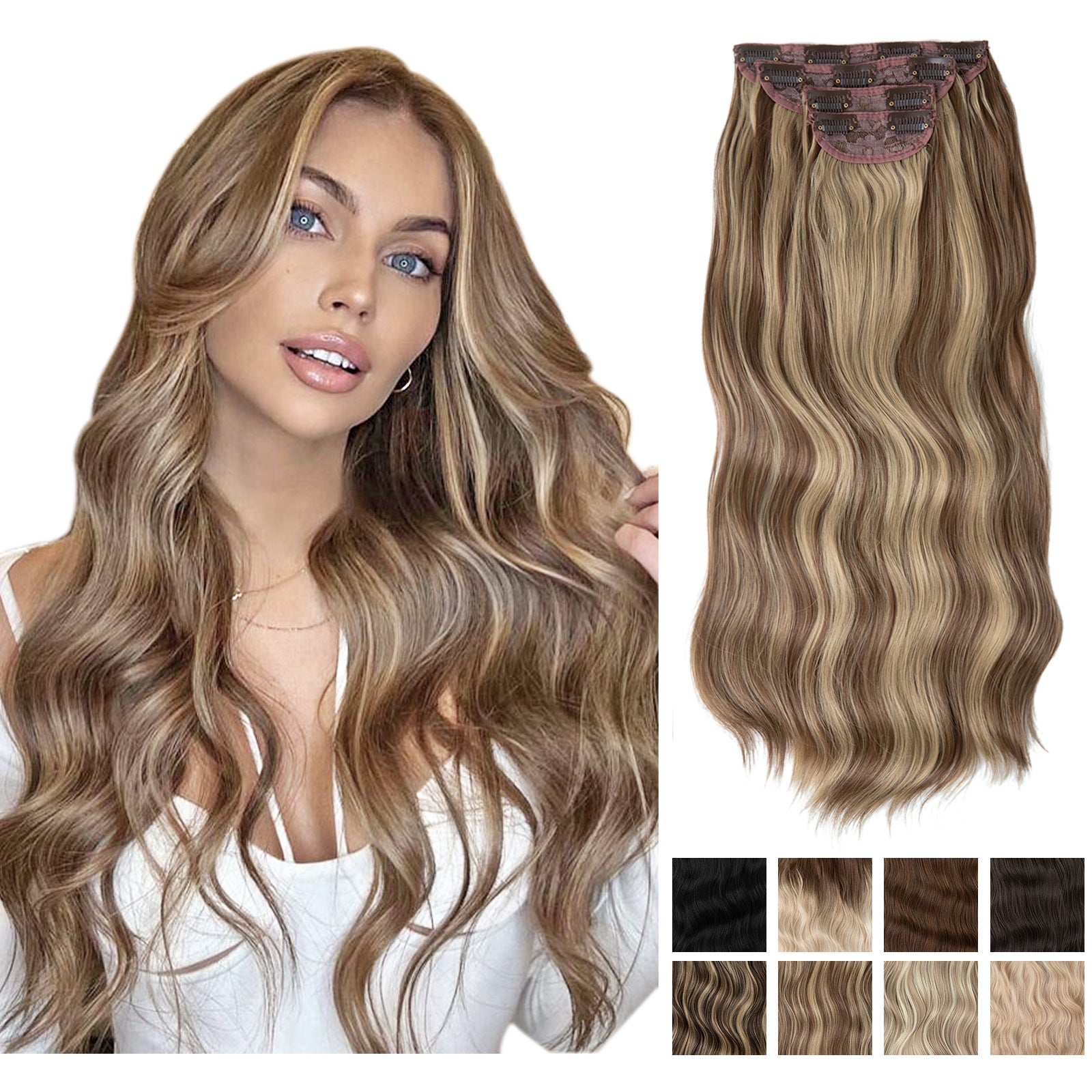 Long curly hair extensions
