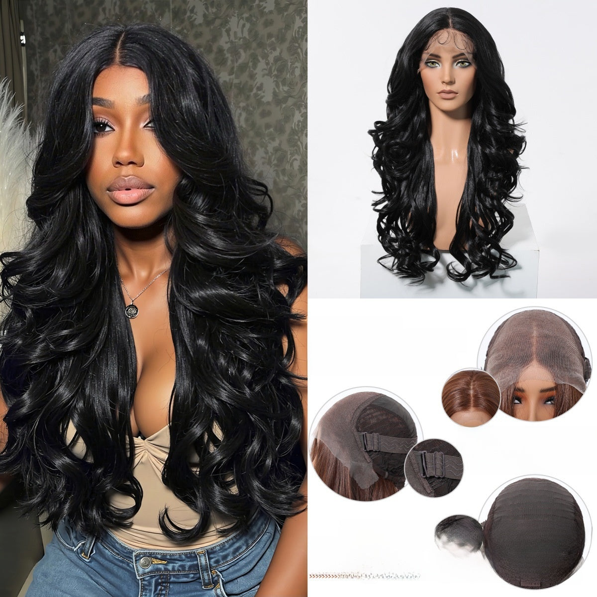 Long Curly Lace Front Wig Heat Resistant