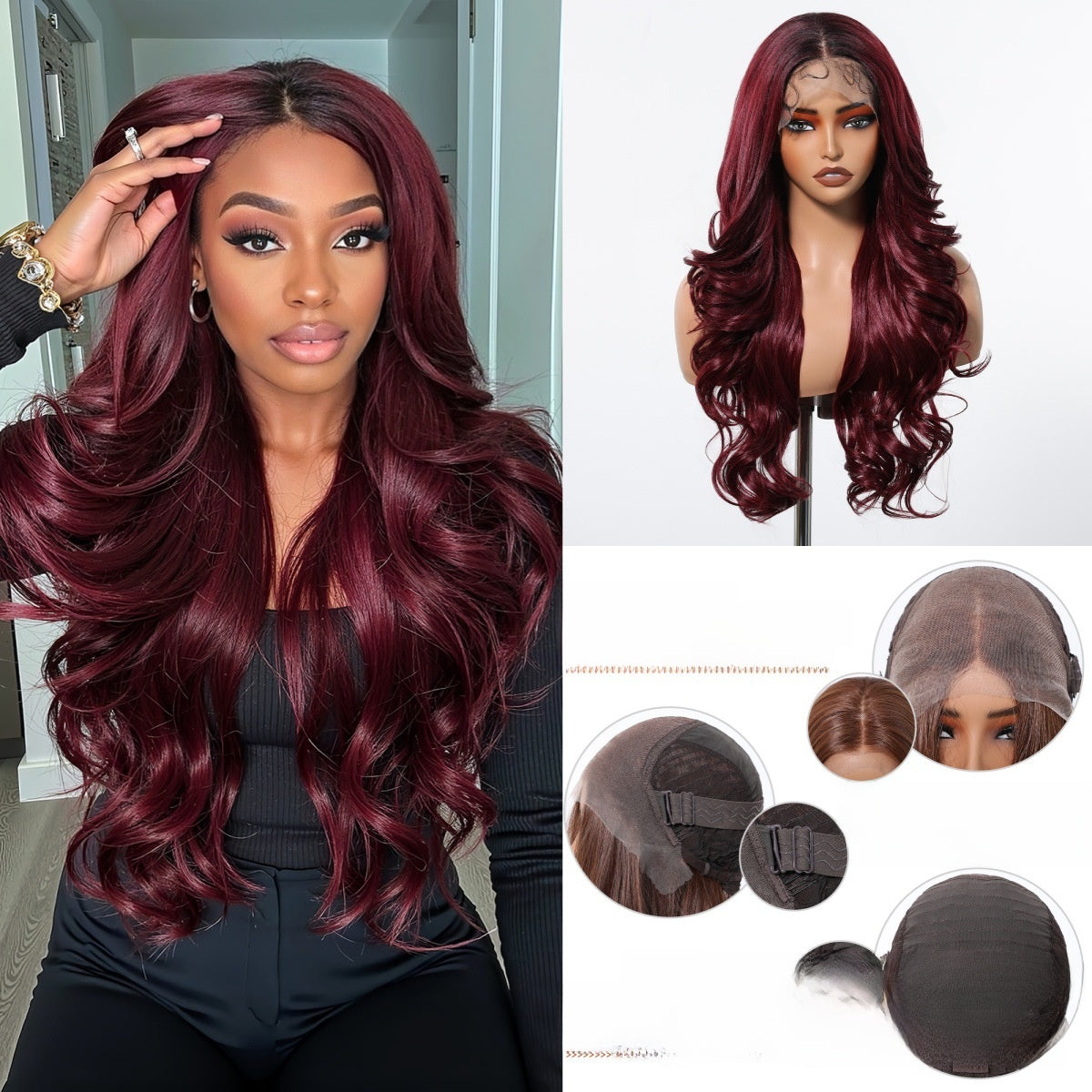 Long Curly Lace Front Wig Heat Resistant