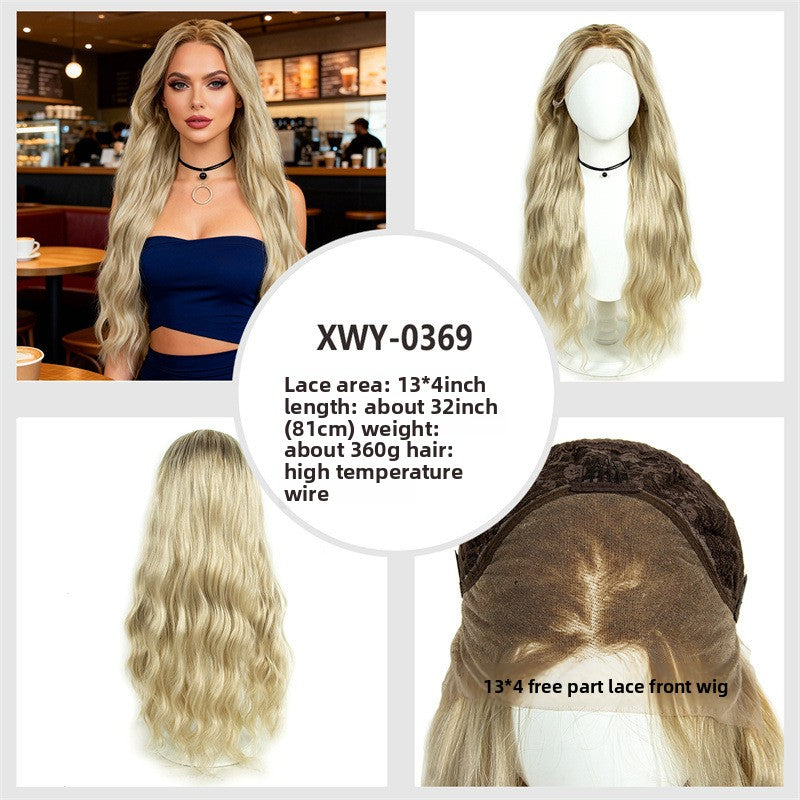 Long Curly Lace Front Wig with Highlight