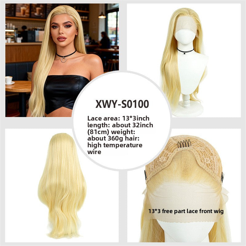 Long Curly Lace Front Wig with Highlight