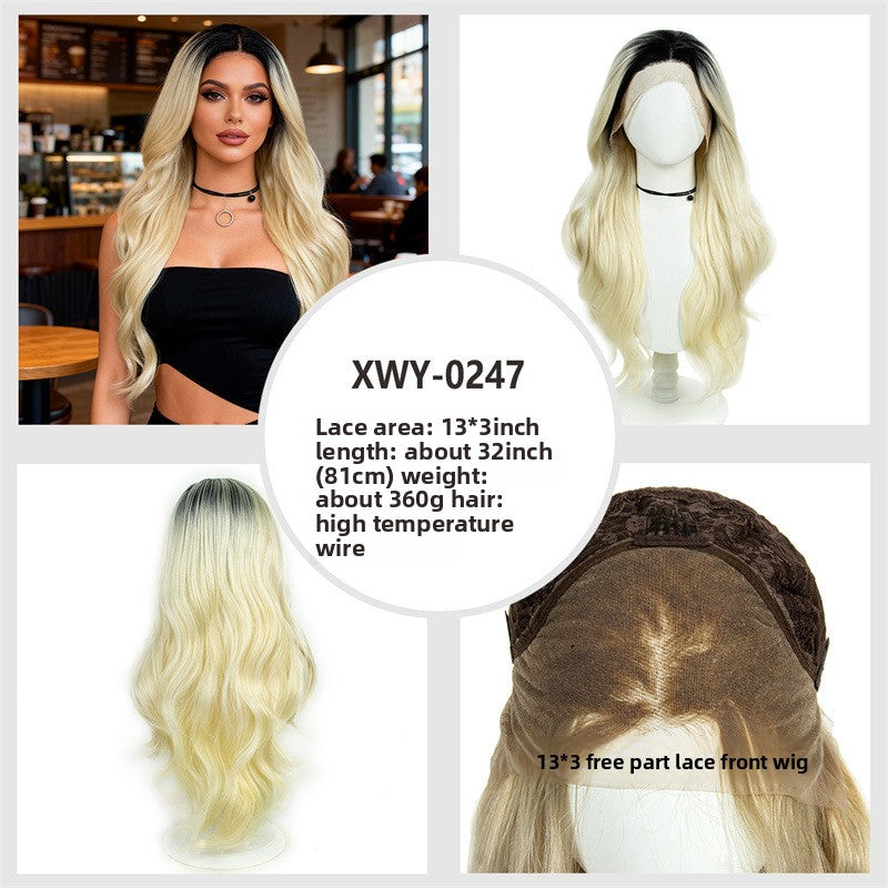 Long Curly Lace Front Wig with Highlight