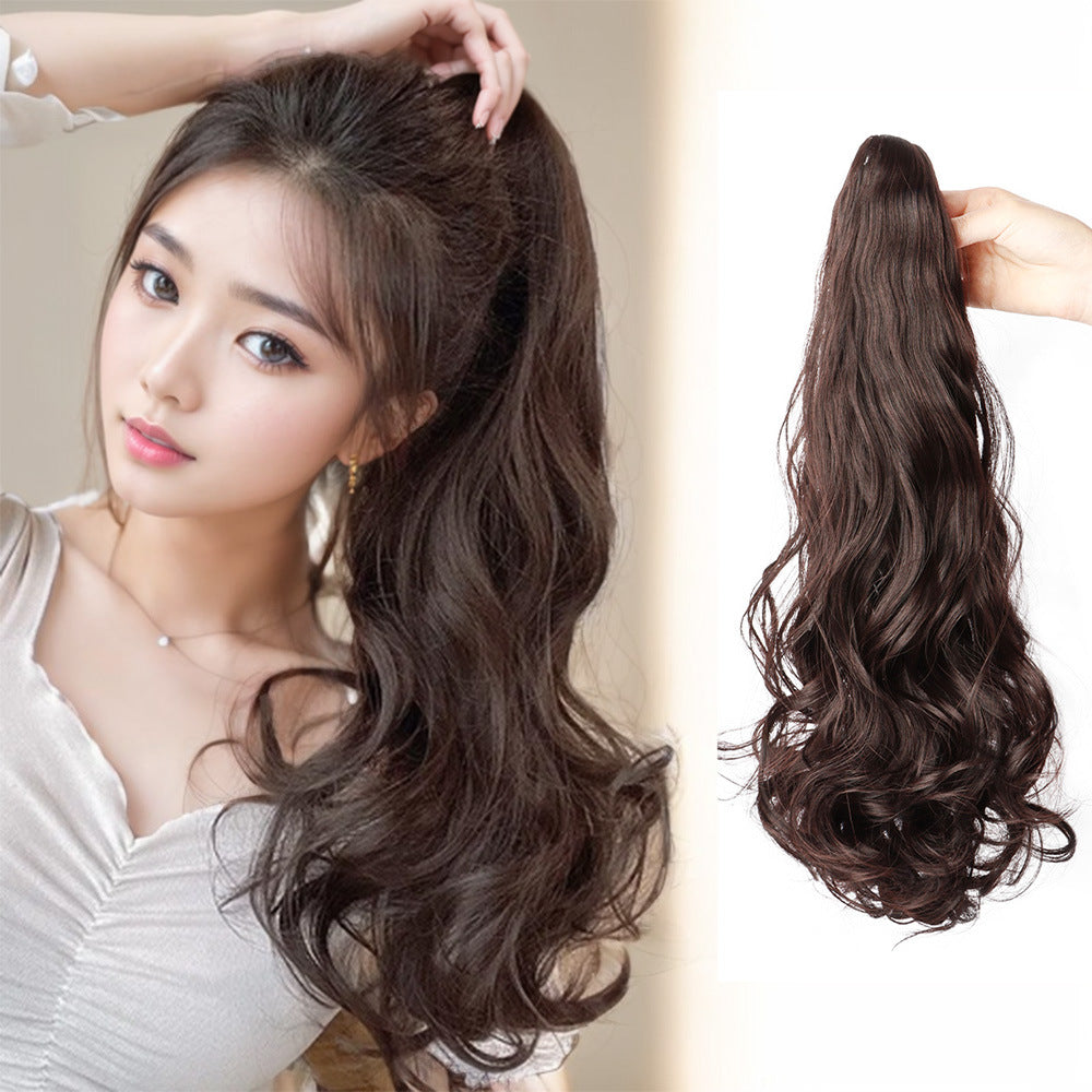 Long Curly Ponytail Wig with Claw Clip