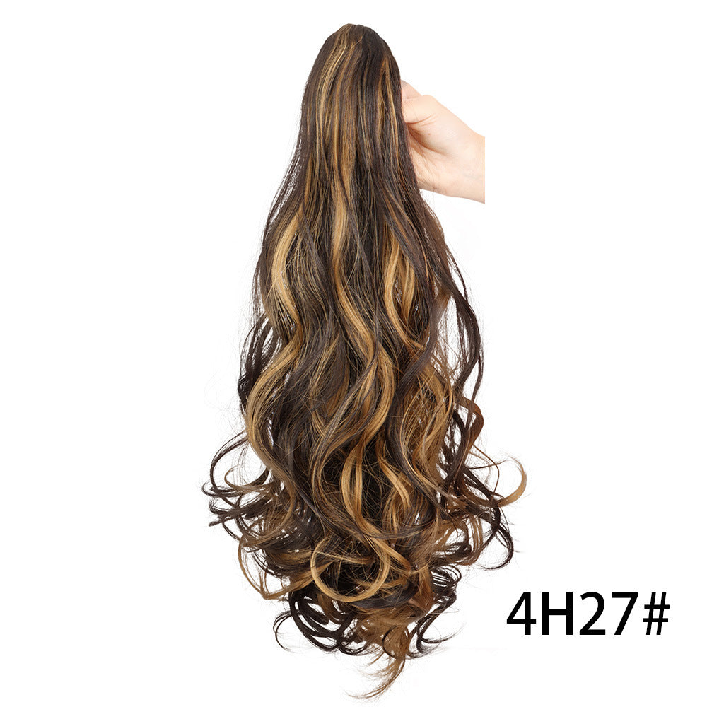 Long Curly Ponytail Wig with Claw Clip