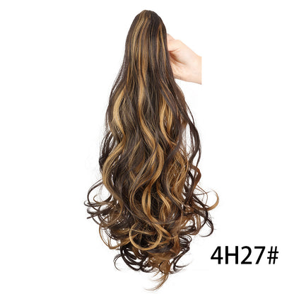Long Curly Ponytail Wig with Claw Clip