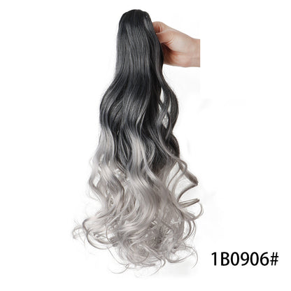 Long Curly Ponytail Wig with Claw Clip