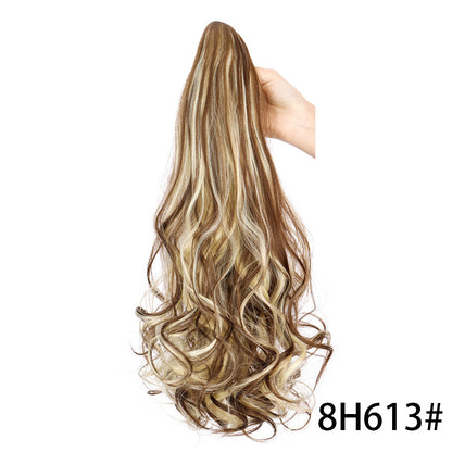 Long Curly Ponytail Wig with Claw Clip