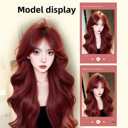 Long Curly Raspberry Red Synthetic Hair Wig