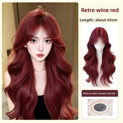 Long Curly Raspberry Red Synthetic Hair Wig