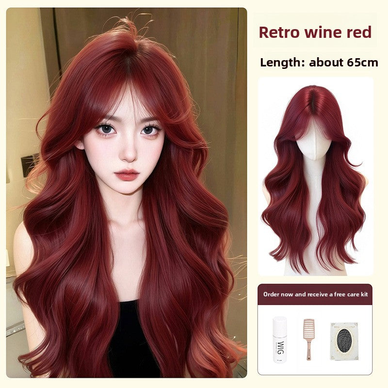 Long Curly Raspberry Red Synthetic Hair Wig