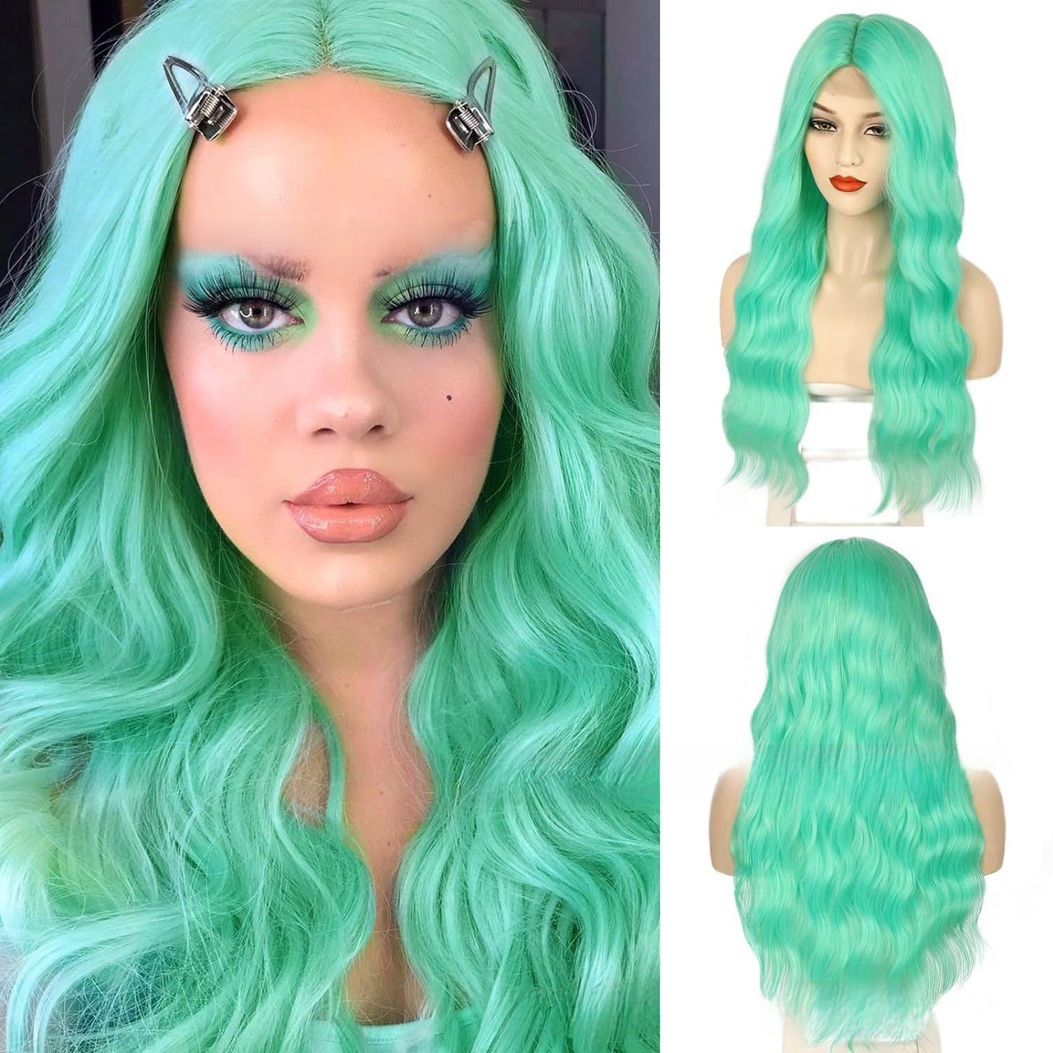 Long Curly Synthetic Hair Wig with Adjustable Bangs