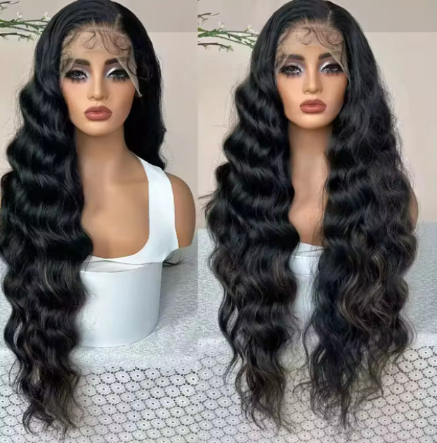 Long Curly Synthetic Hair Wig with Adjustable Bangs