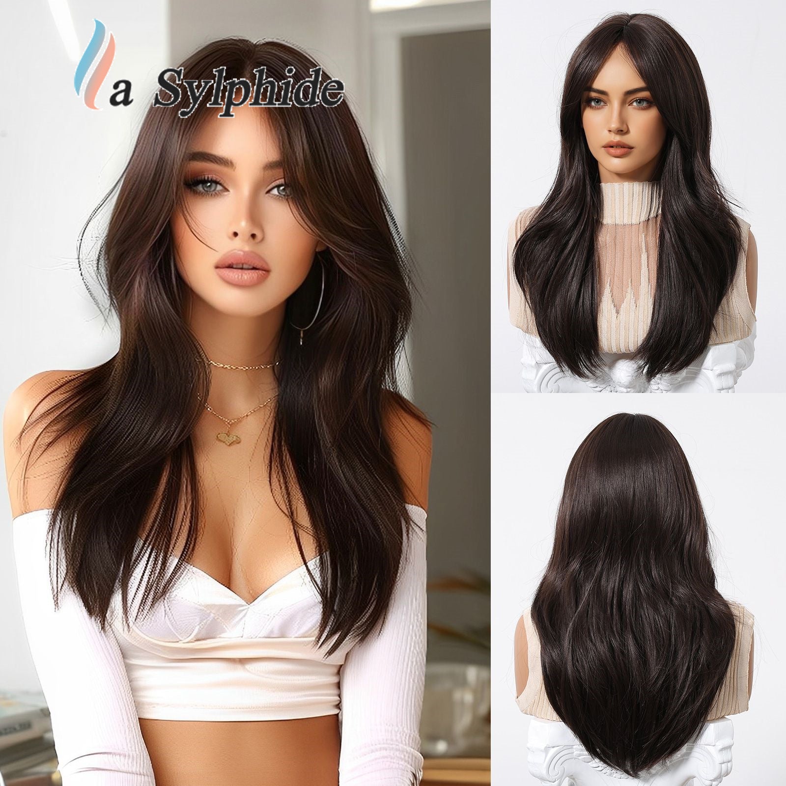 Long Curly Synthetic Hair Wig with Gradient Colors 24inch