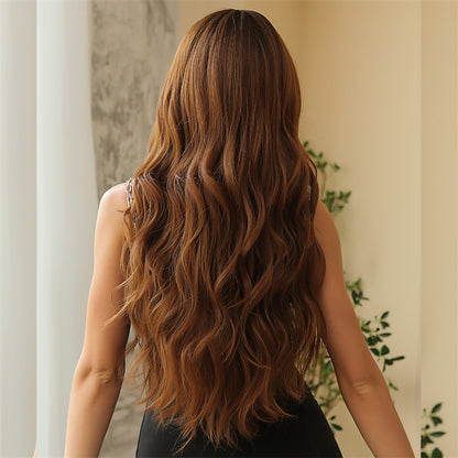 Long Curly Synthetic Wig with Adjustable Bangs