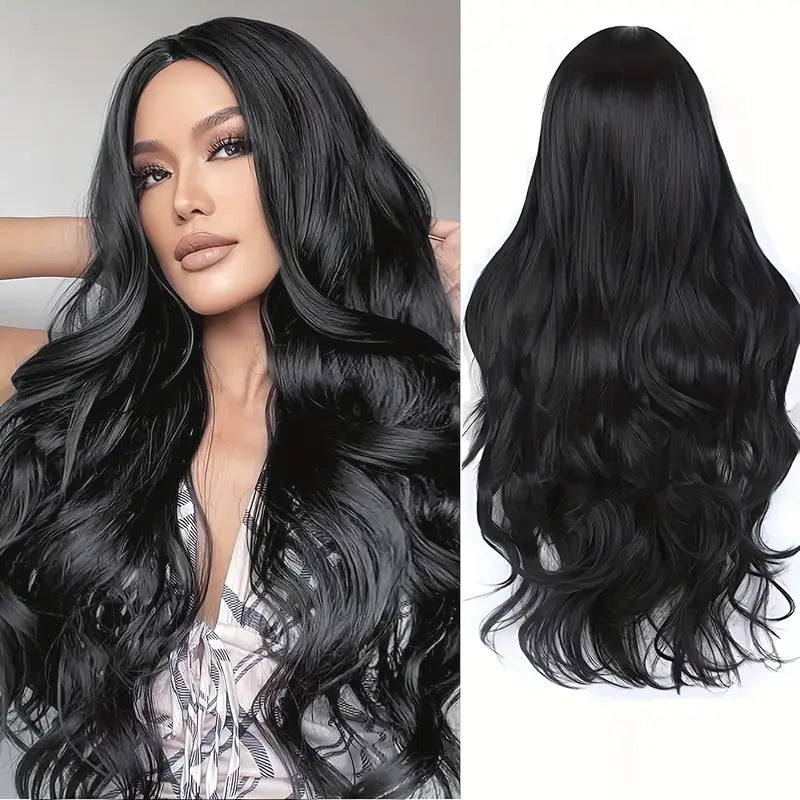 Long Curly Synthetic Wig with Bangs