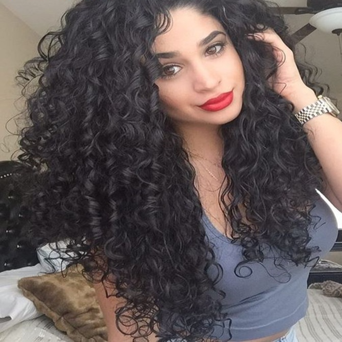 Long Curly Synthetic Wig with Bangs