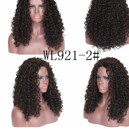 Long Curly Synthetic Wig with Bangs