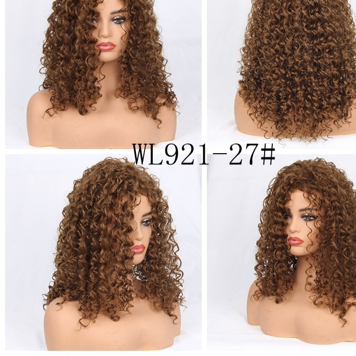Long Curly Synthetic Wig with Bangs