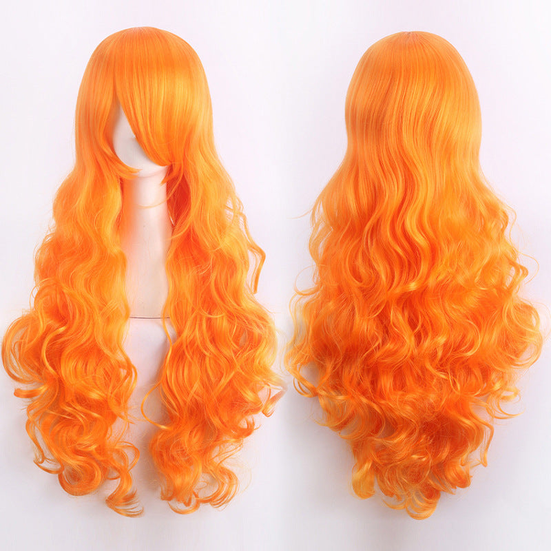 Long Curly Synthetic Wig with Button Net