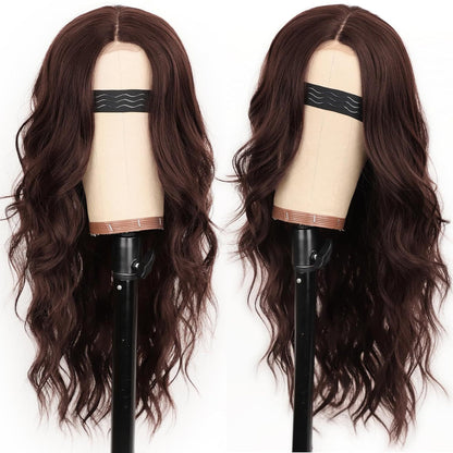 Long Curly Synthetic Wig with Middle Part