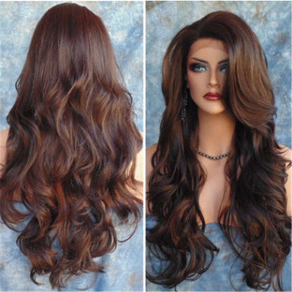 Long Curly Synthetic Wig with Middle Parting