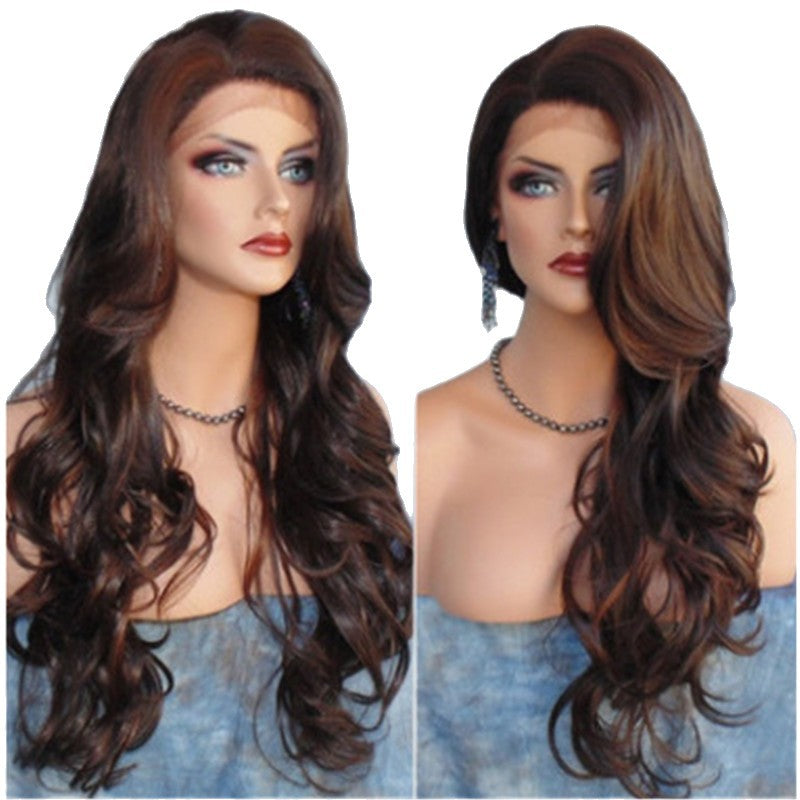 Long Curly Synthetic Wig with Middle Parting