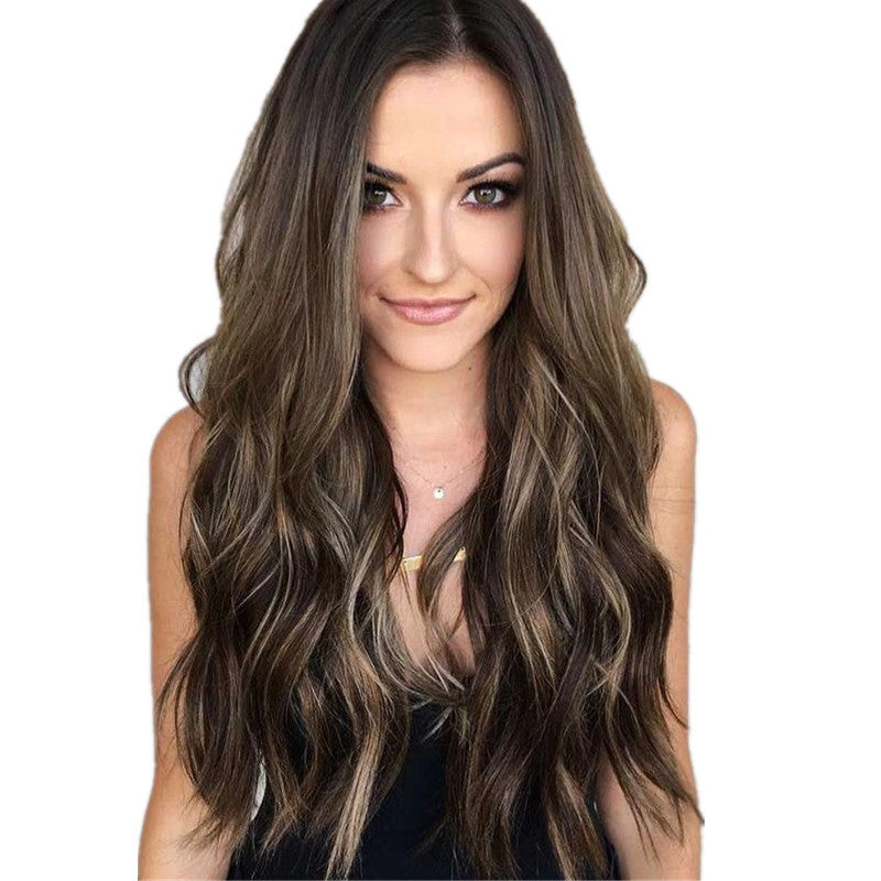 Long Curly Synthetic Wig with Side Bangs