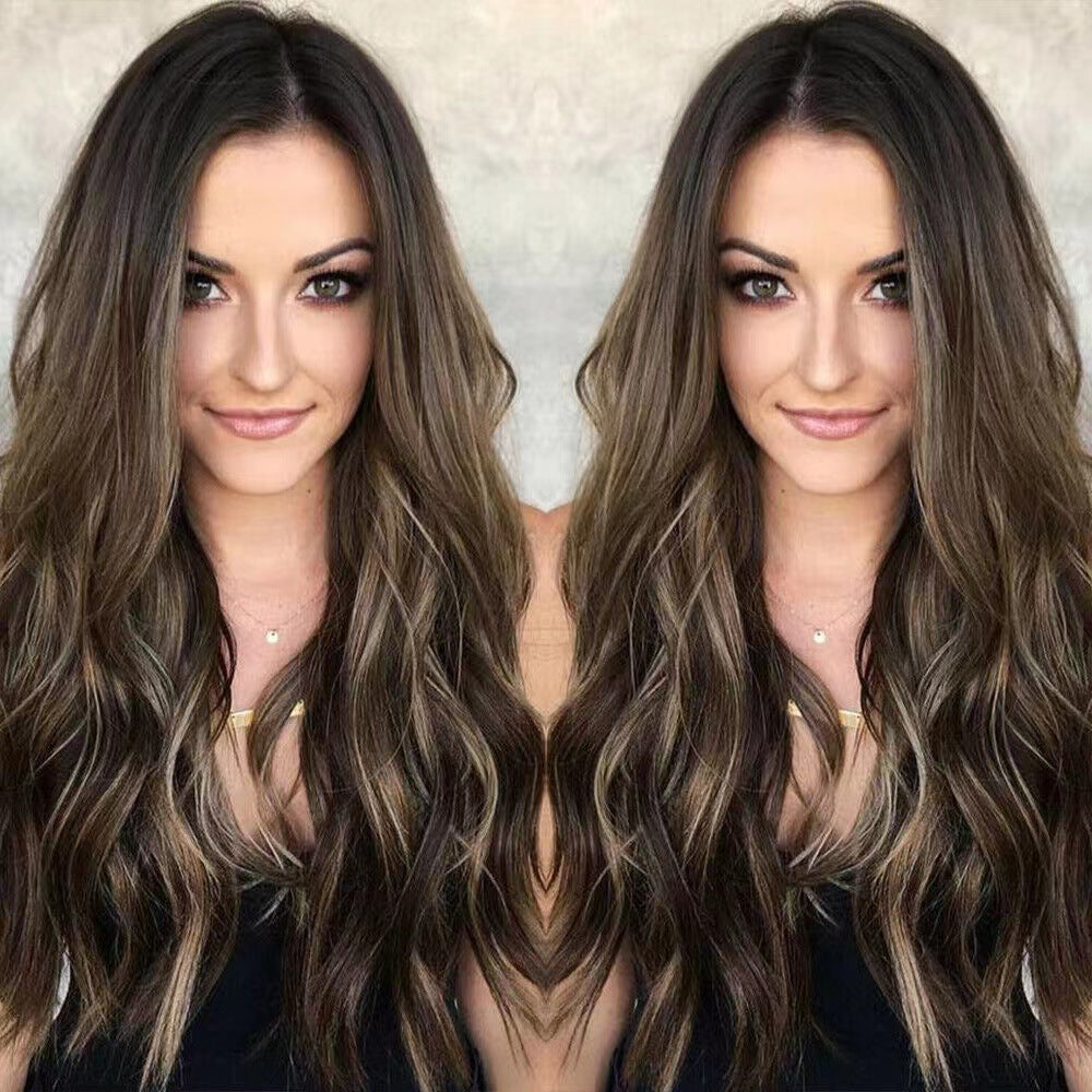 Long Curly Synthetic Wig with Side Bangs