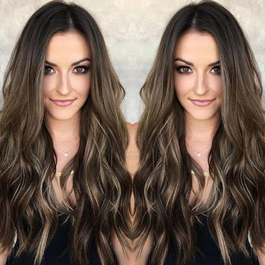 Long Curly Synthetic Wig with Side Bangs