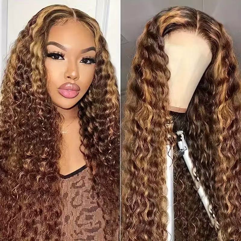 Long Curly Synthetic Wigs Lace Front