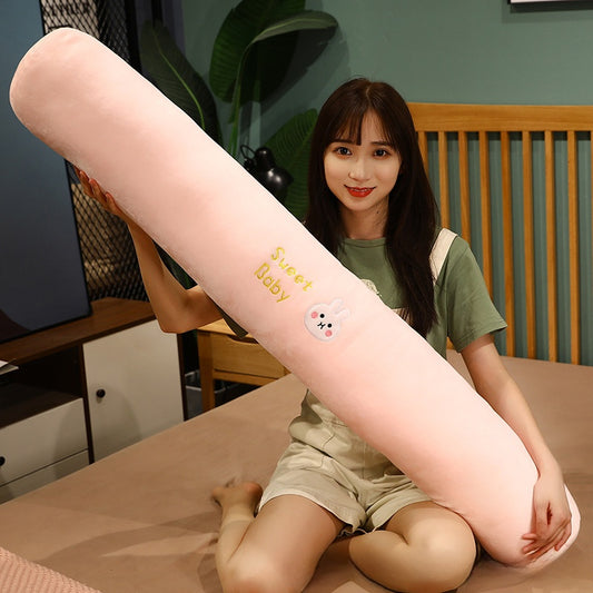 Long Cylindrical Plush Pillow