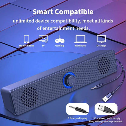 Long desktop dual speakers