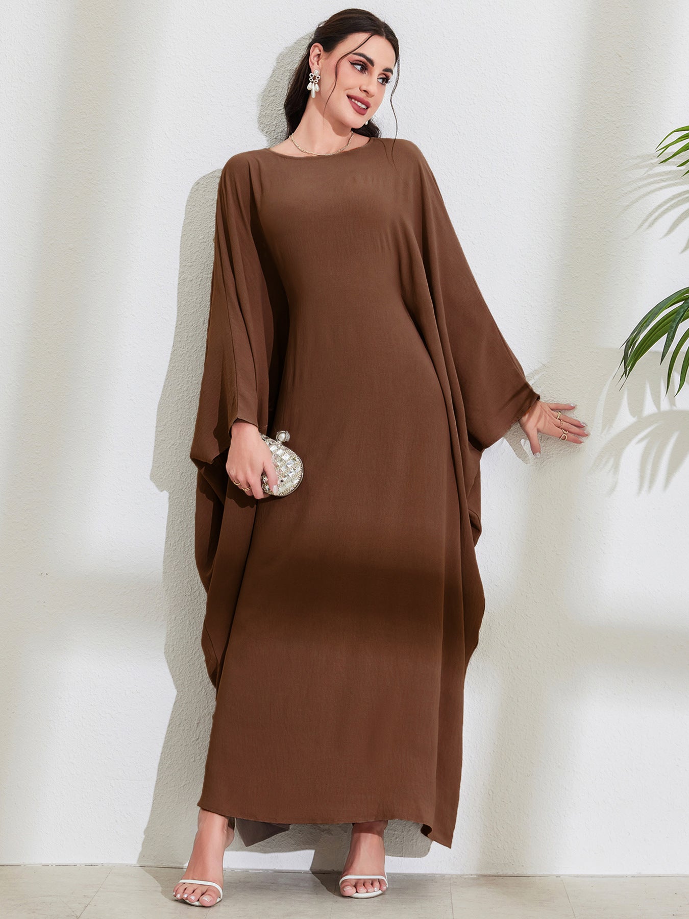 Long Dress Bat Sleeve Elegant Robe