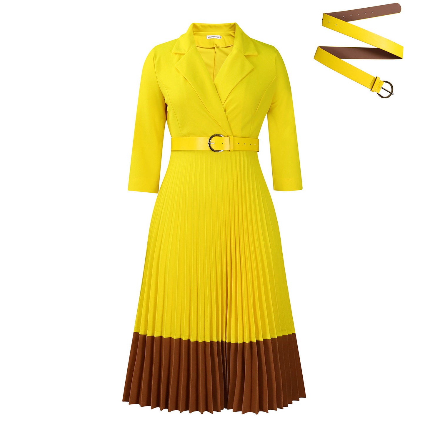 Long dress with a suit collar