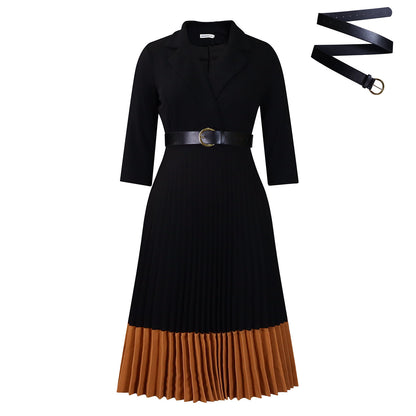 Long dress with a suit collar