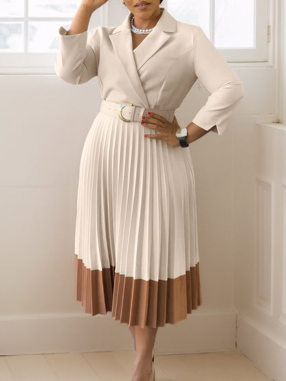 Long dress with a suit collar