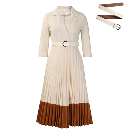 Long dress with a suit collar