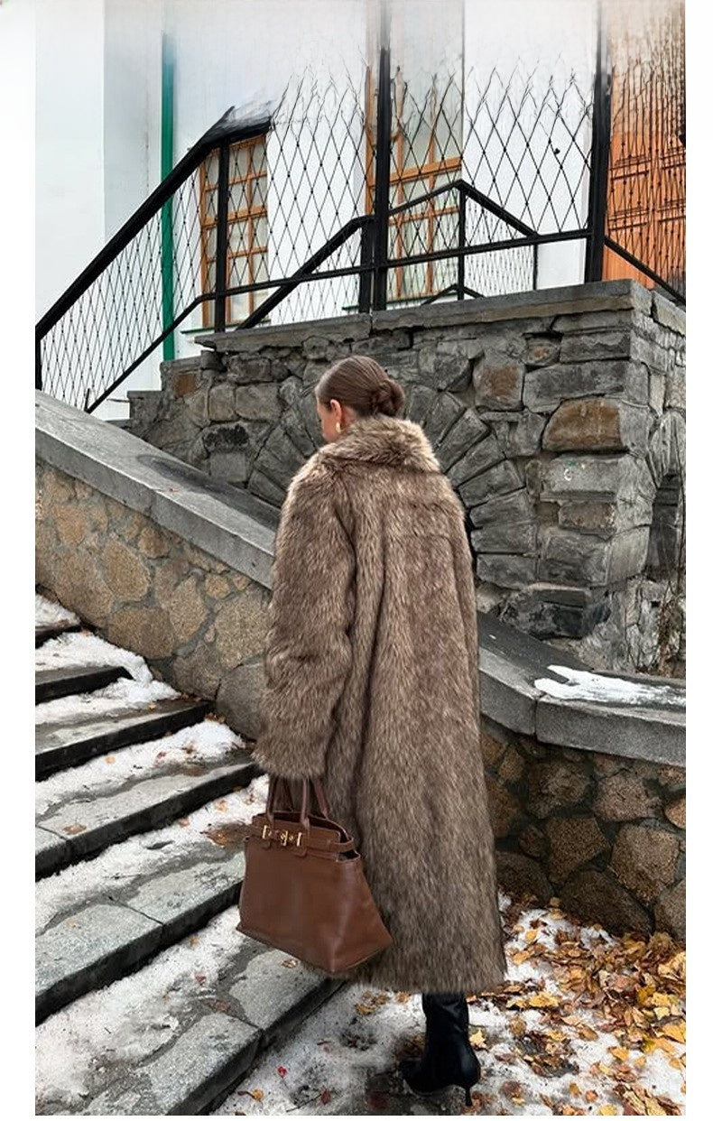 Long Faux Fur Coat Winter Women Outerwear