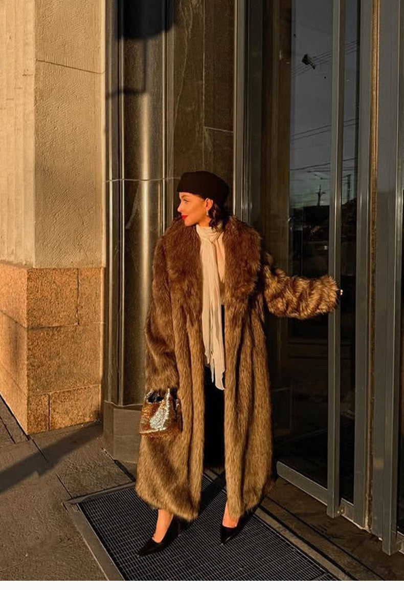 Long Faux Fur Coat Winter Women Outerwear